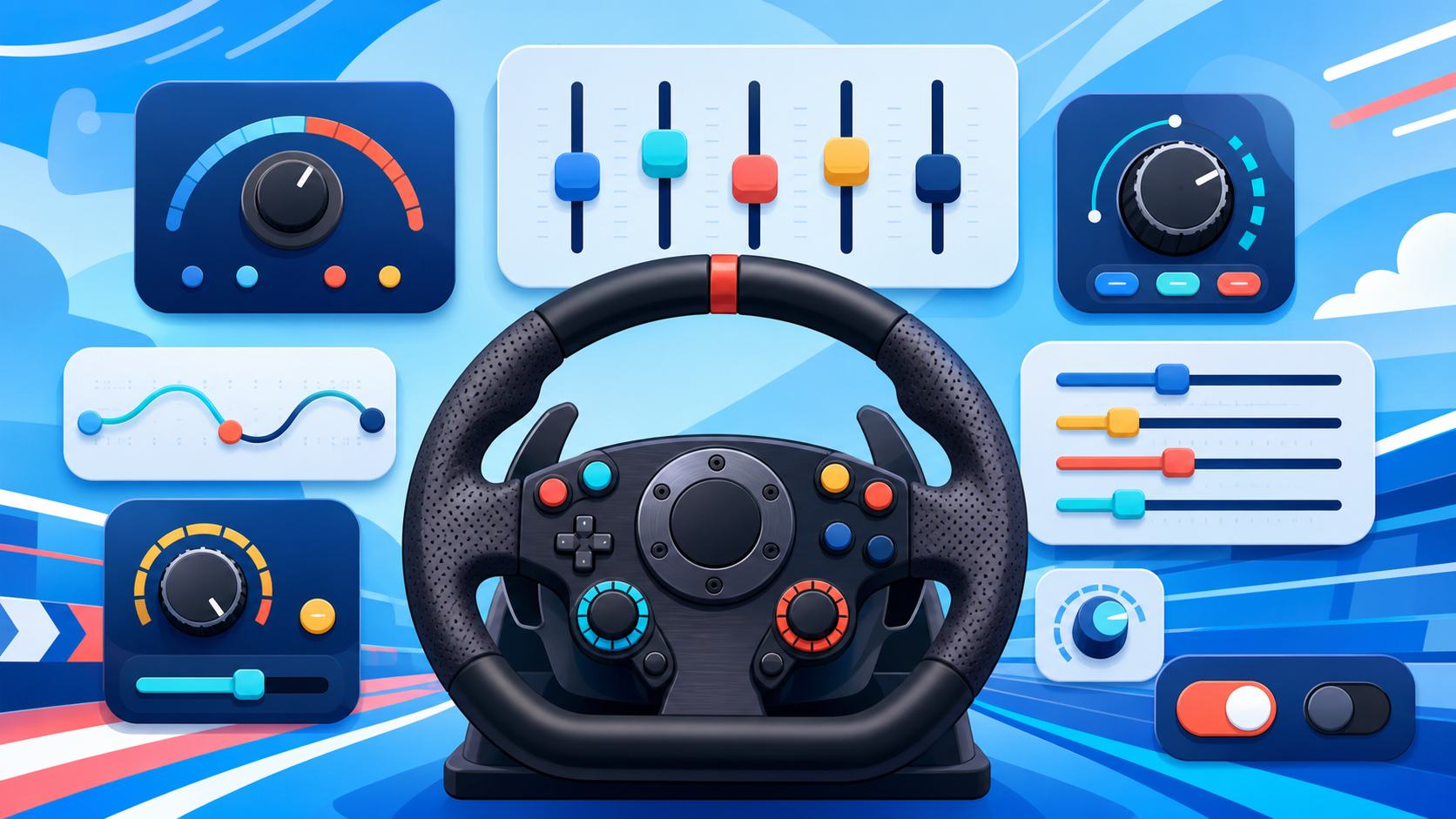 ラリー向けFFB項目をDirt Rally2とWRCで対比した表の図解。センター戻しとガレ場振動の担当項目を整理